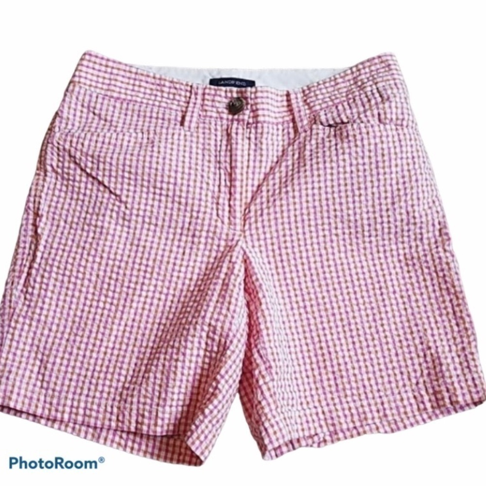 LAND’S End Checkered Seersucker Shorts